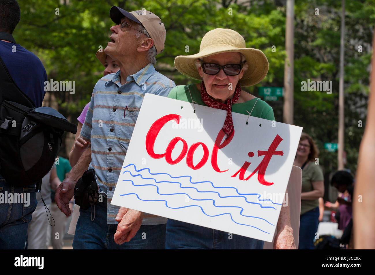 2017 People's Climate March (senior, elderly climate protesters) - Washington, DC USA Stock Photo