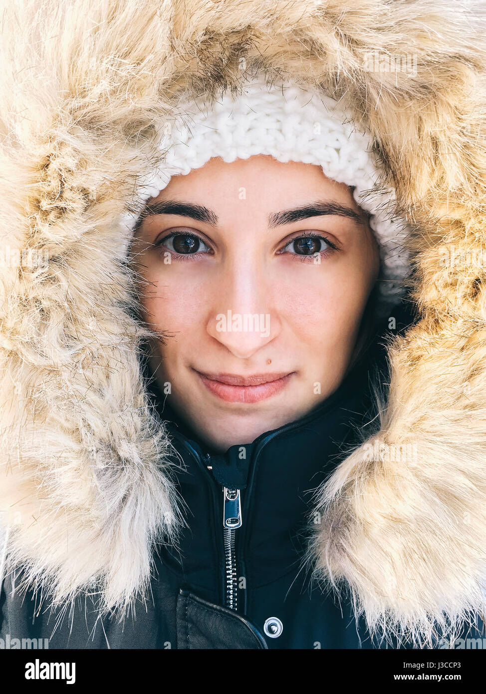 Pretty Girl Portrait In Winter Clothes Stock Photo Alamy