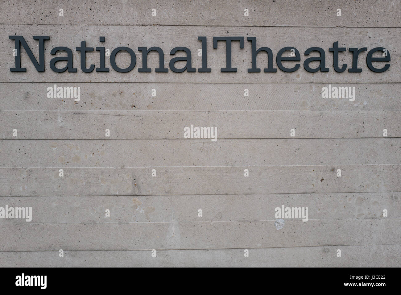 The National Theatre of Great Britain at the Southbank Centre, London. Designed by Denys Lasdun, the building is a famous example of brutalism. Stock Photo