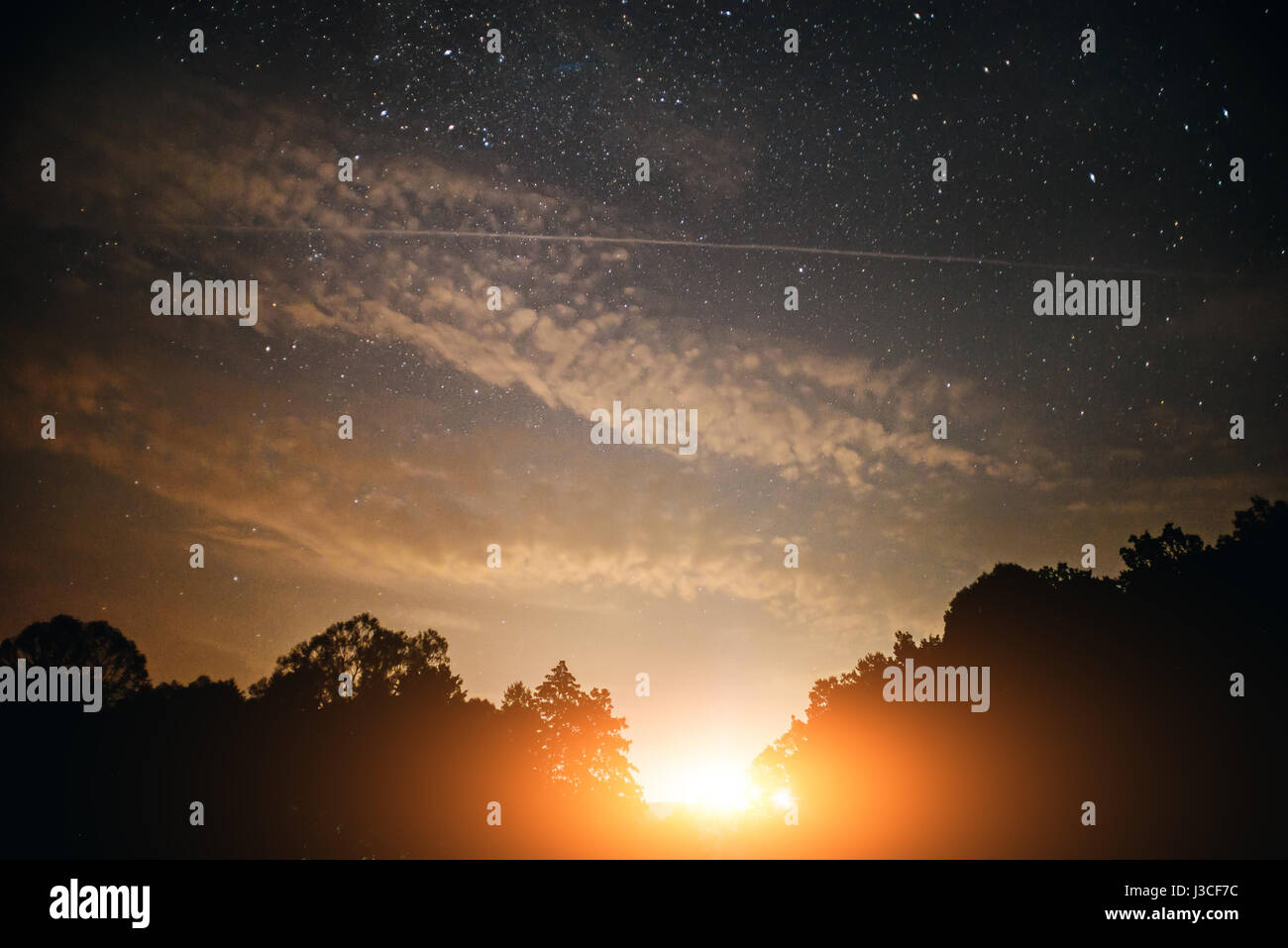 Sunset Sky Star Background Light Sunrise Nature For Design Stock Photo