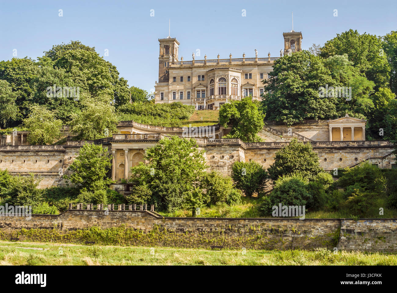 Schloss Albrechtsburg (castle) at the Dresden Elbe River Valley, Saxony, Germany Stock Photo