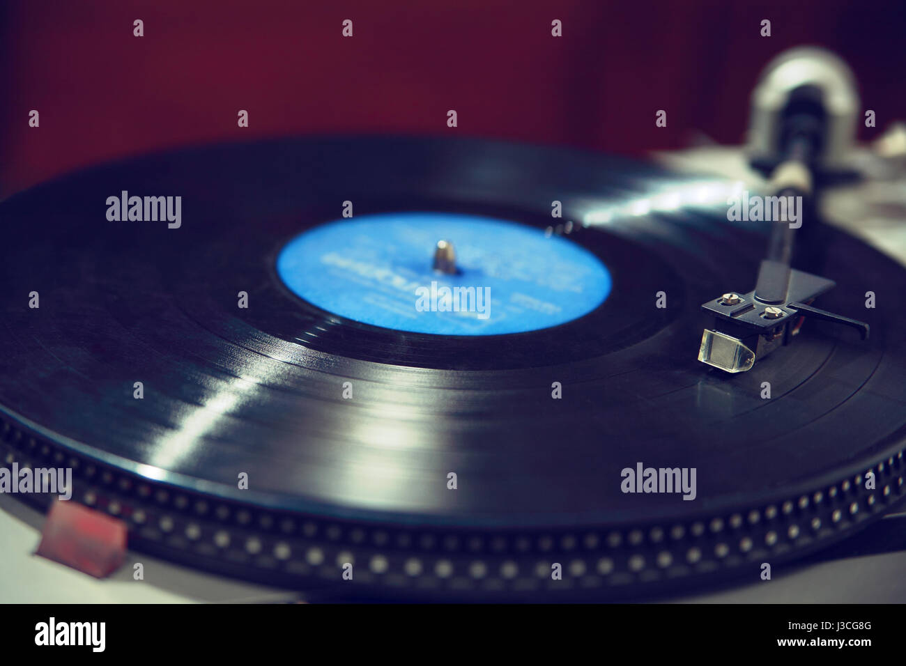 Turntable Record Player Of Vinyl Disks Close Up Stock Photo Alamy