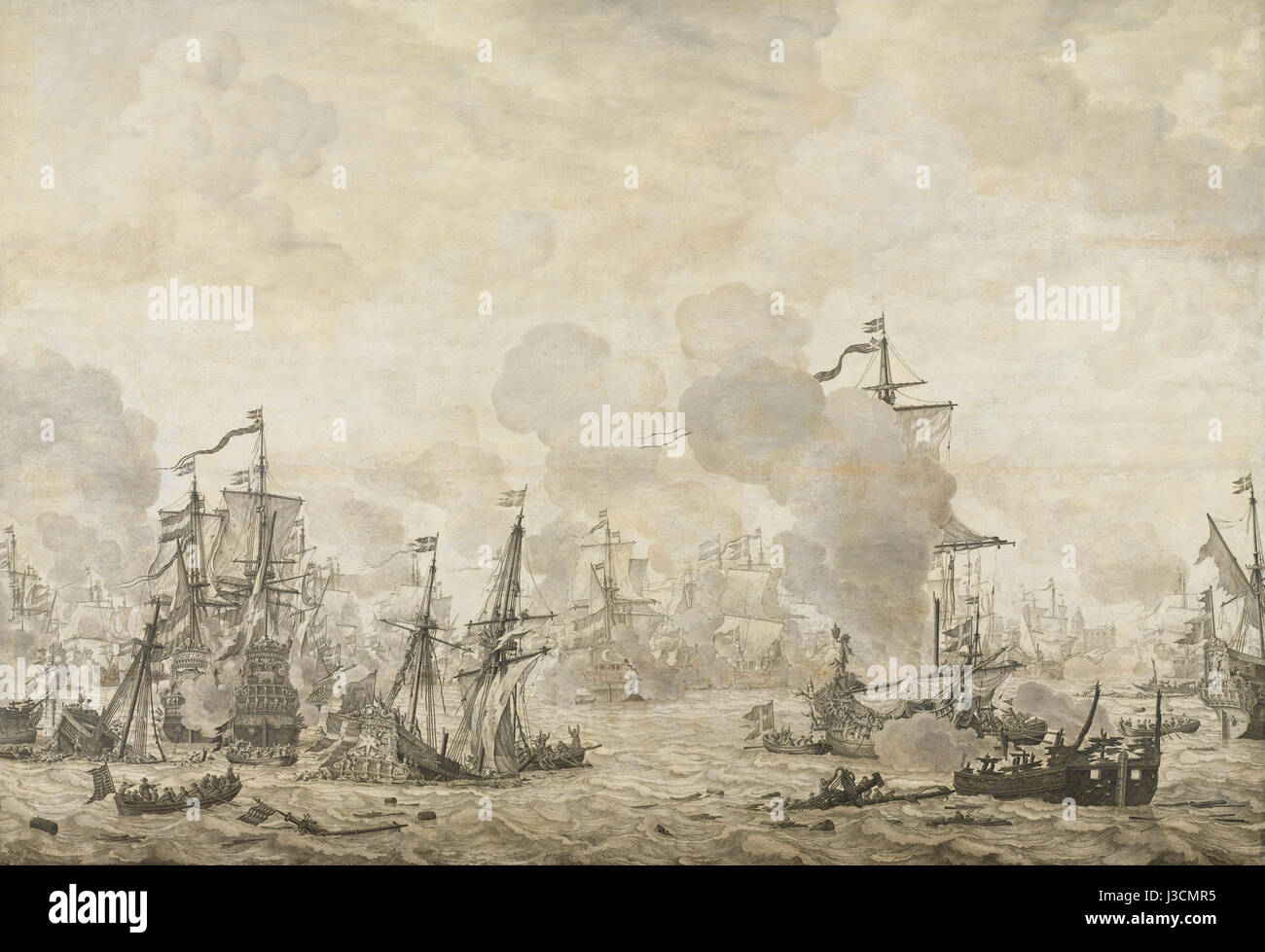 Episode uit de slag in het Sont tussen de Hollandse en Zweedse vloot, 8 november 1658 Rijksmuseum SK A 1388 Stock Photo