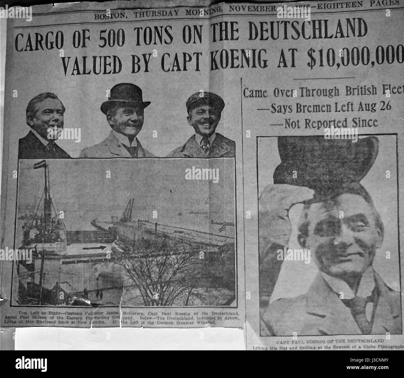 The article from November 2, 1916, discusses the German submarine fleet during World War I, examining its strategic role in naval warfare. It highlights the impact of submarines on maritime conflict, focusing on Germanyâ€™s technological advancements and military strategy during the war. Stock Photo