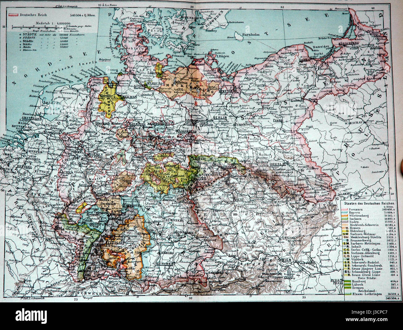 Deutsches Reich Politische Karte Stock Photo