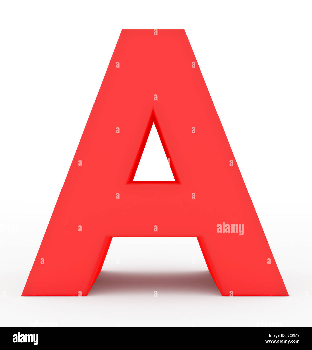 letter A 3d red isolated on white - 3d rendering Stock Photo