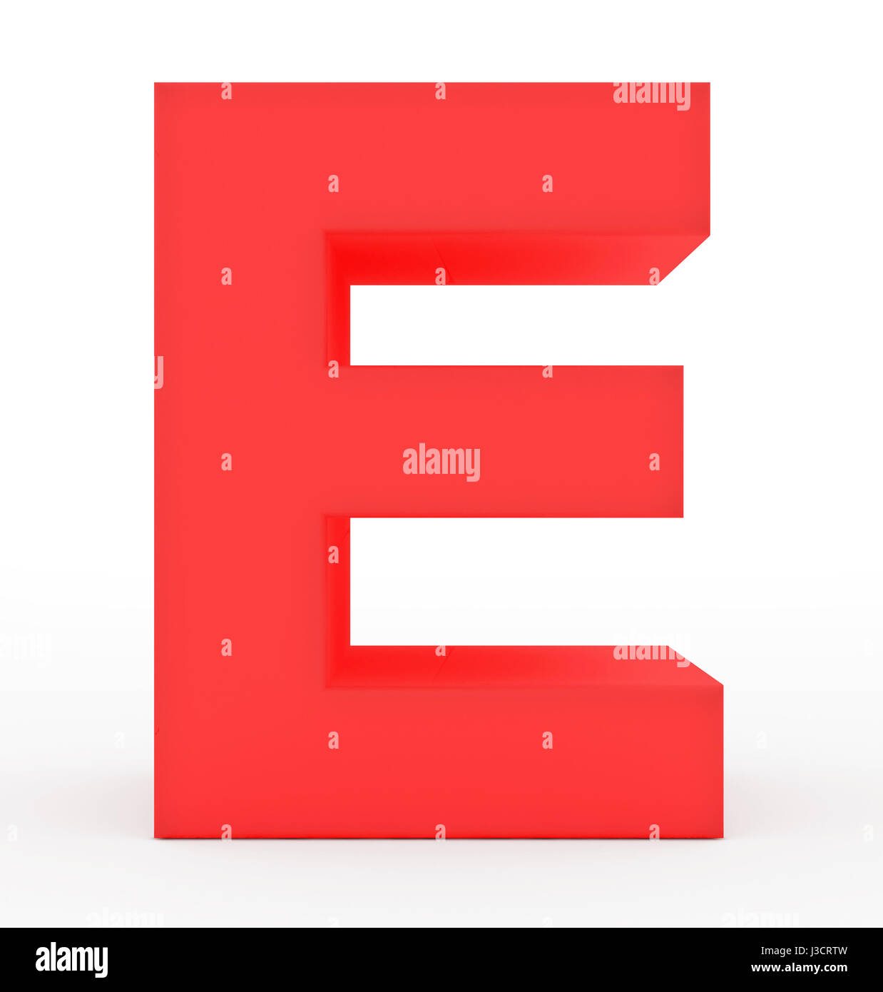 letter E 3d red isolated on white 3d rendering Stock Photo Alamy