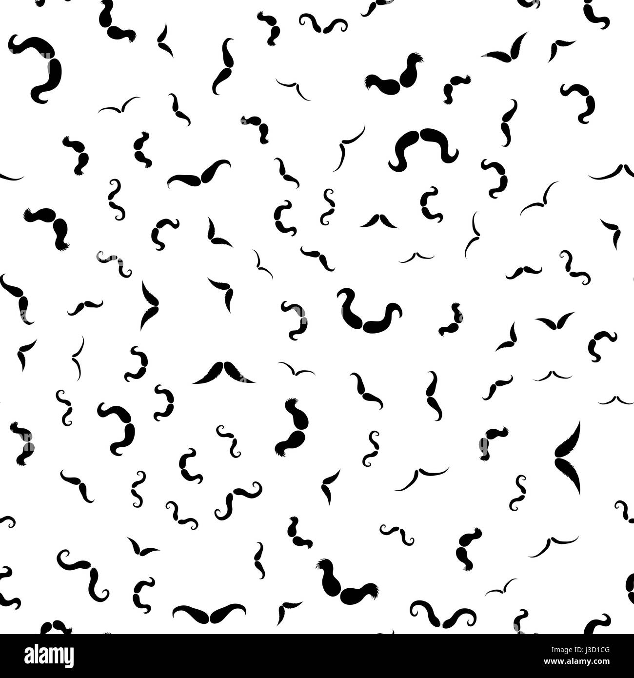 Mustache Silhouettes Seamless Pattern Stock Vector