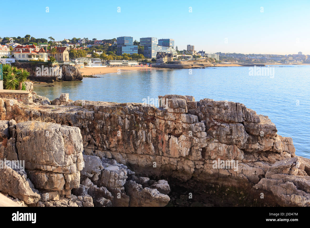 The Praia da Rainha beach in Cascais, Portugal Stock Photo