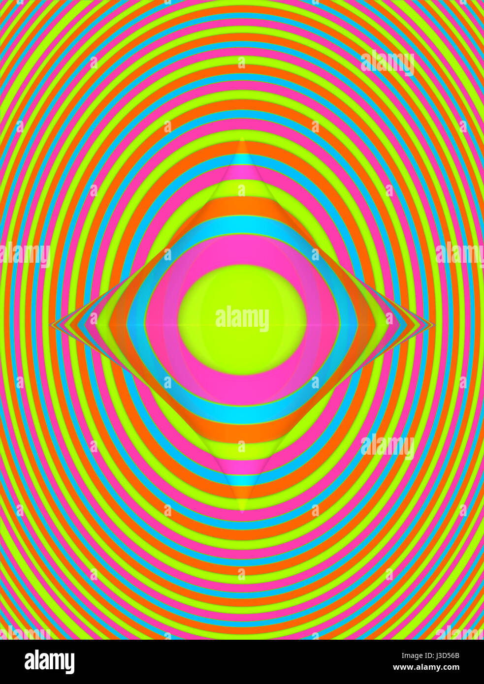 Diminishing circles in rainbow colors includes strange gem