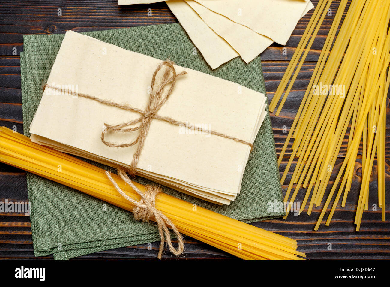 dried uncooked lasagna pasta sheets Stock Photo Alamy