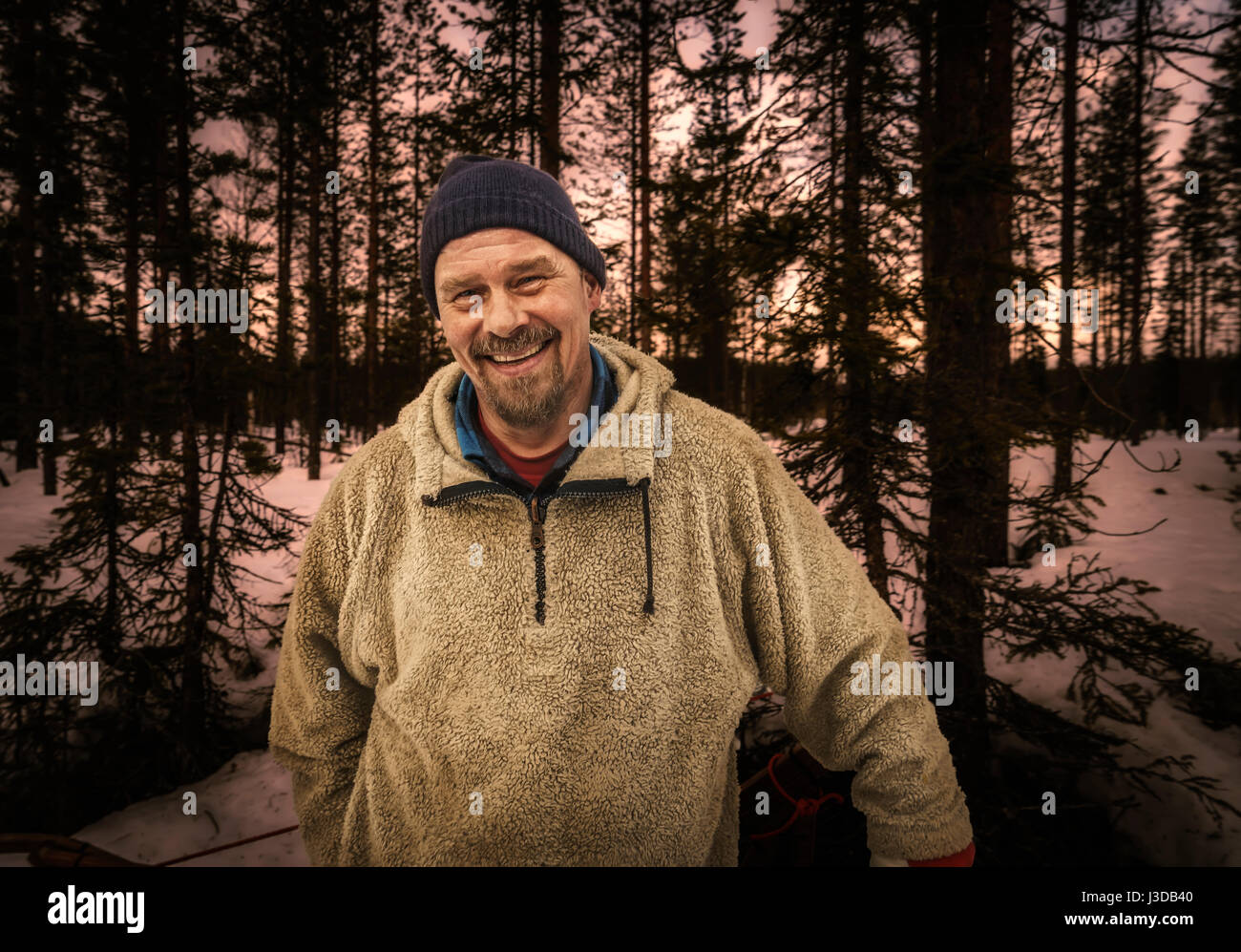 Portrait of Male, Lapland, Finland Stock Photo