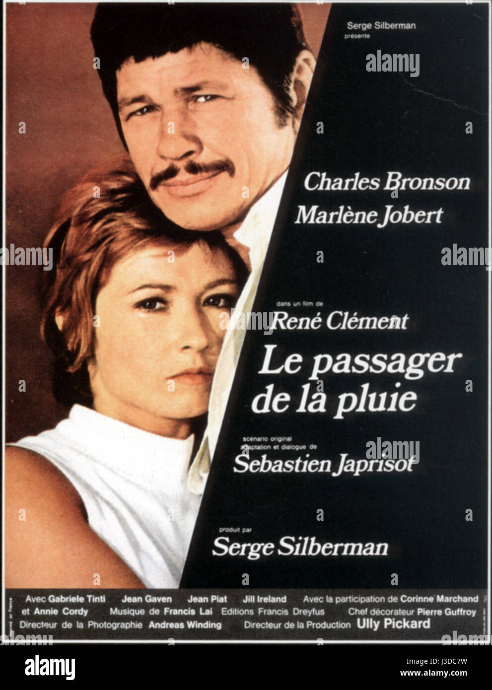 Le Passager de la pluie  Rider on the Rain Year: 1969 - France Italy Marlene Jobert , Charles Bronson  Director: René Clement Movie poster (Fr) Stock Photo