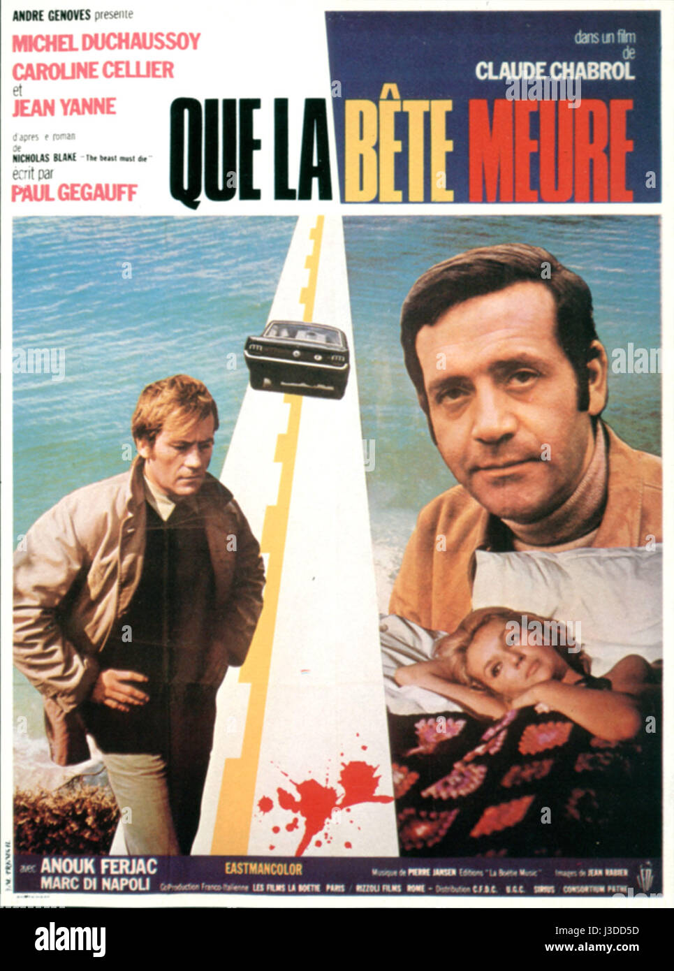 Que la bête meure  This Man Must Die Year: 1969 - France Italy Jean Yanne, Michel Duchaussoy  Director: Claude Chabrol Movie poster Stock Photo