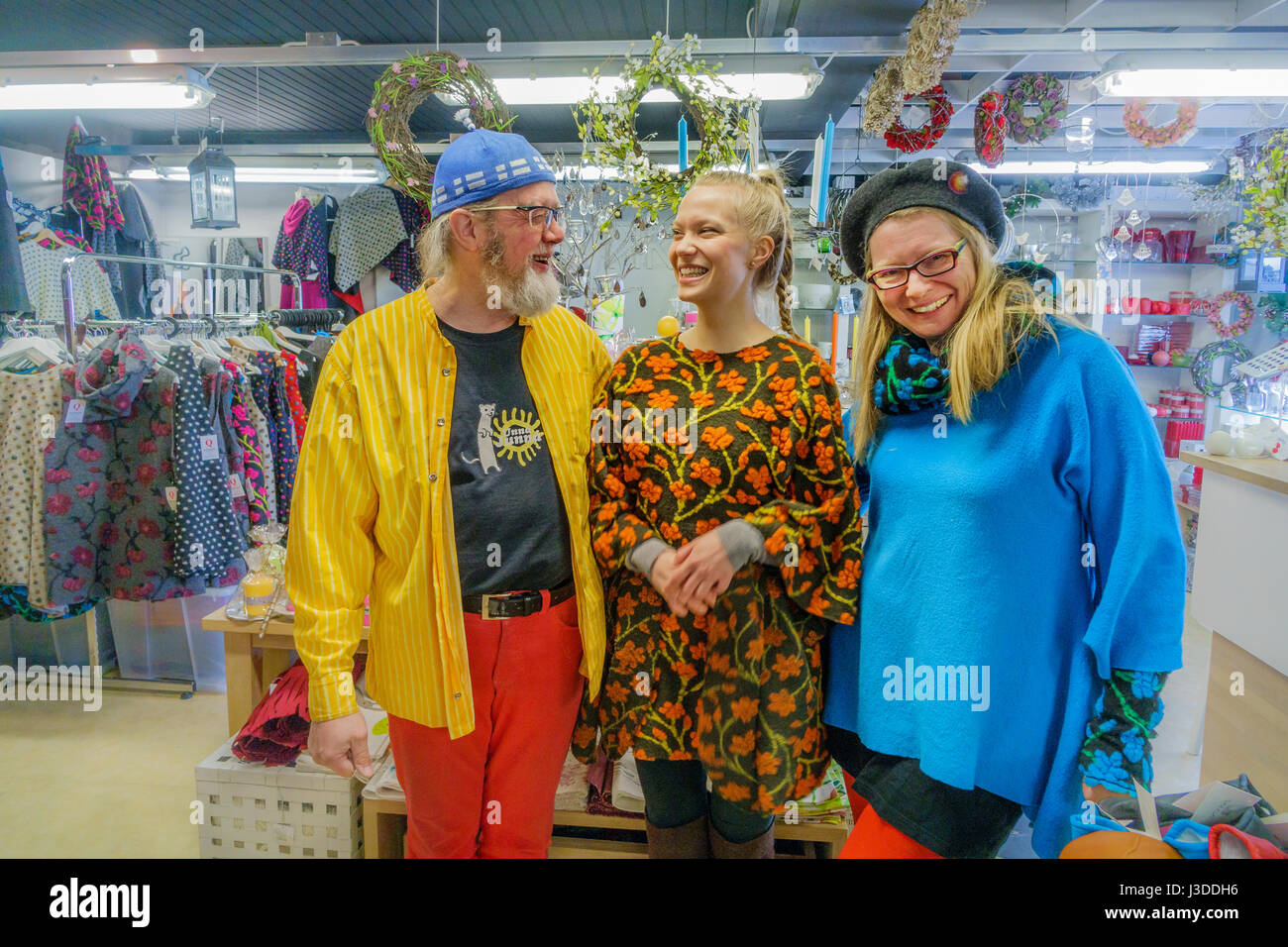 People in a shop, Lapland, Finland Stock Photo
