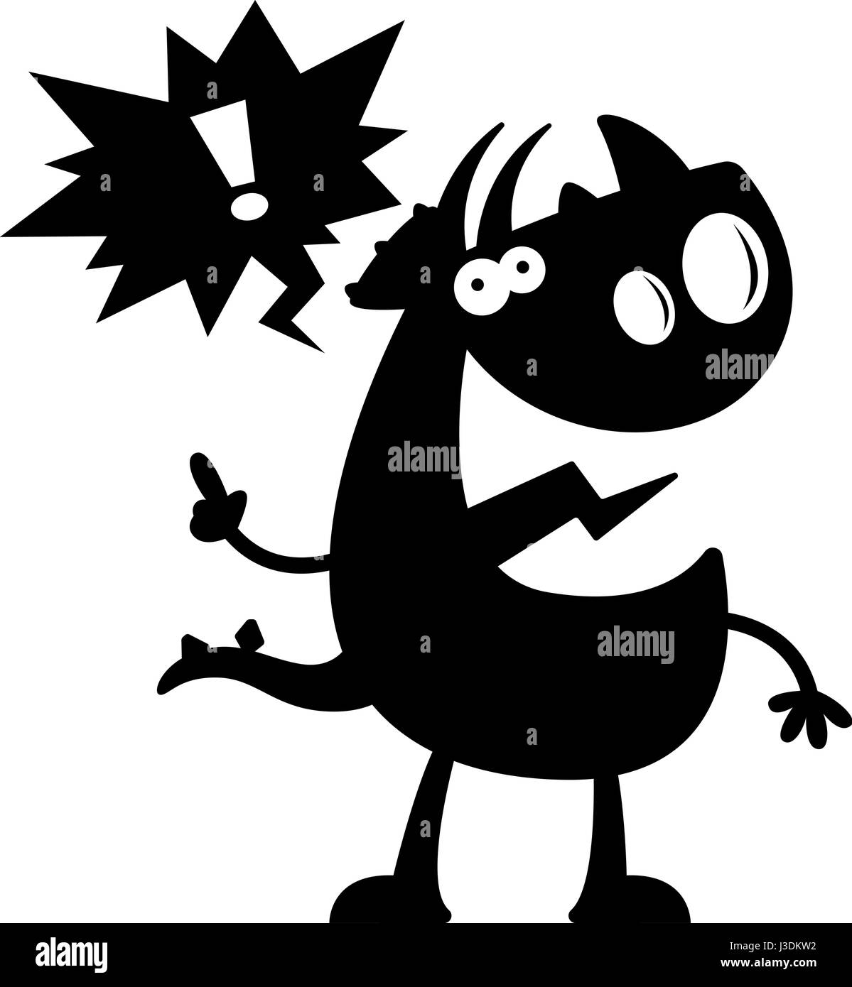 A cartoon silhouette of a triceratops dinosaur talking. Stock Vector