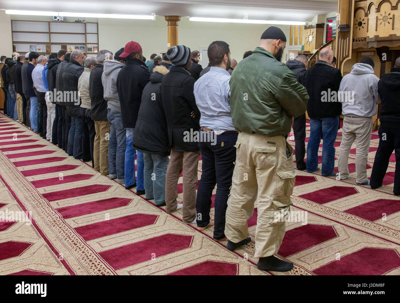 Friday prayer in the Berlin Mosque Stock Photo