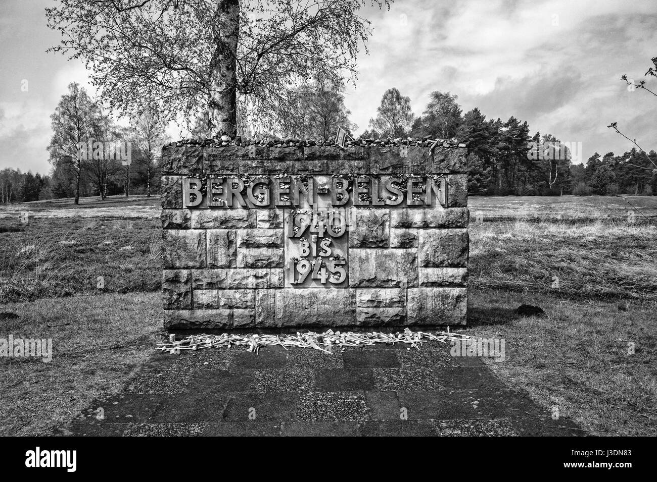 The Bergen Belsen concentration camp Stock Photo