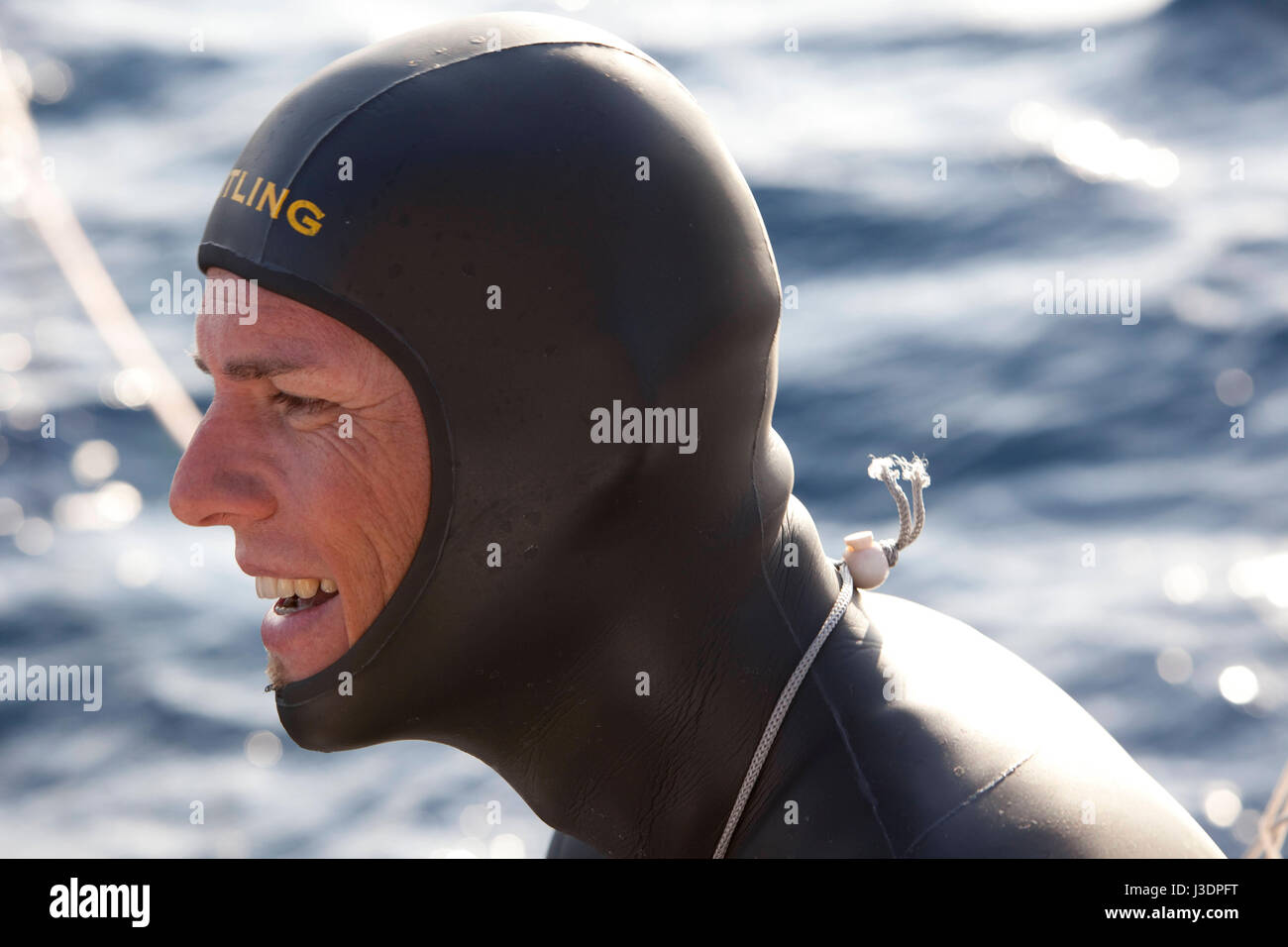 Freediving world record holder Herbert Nitsch at the training camp on