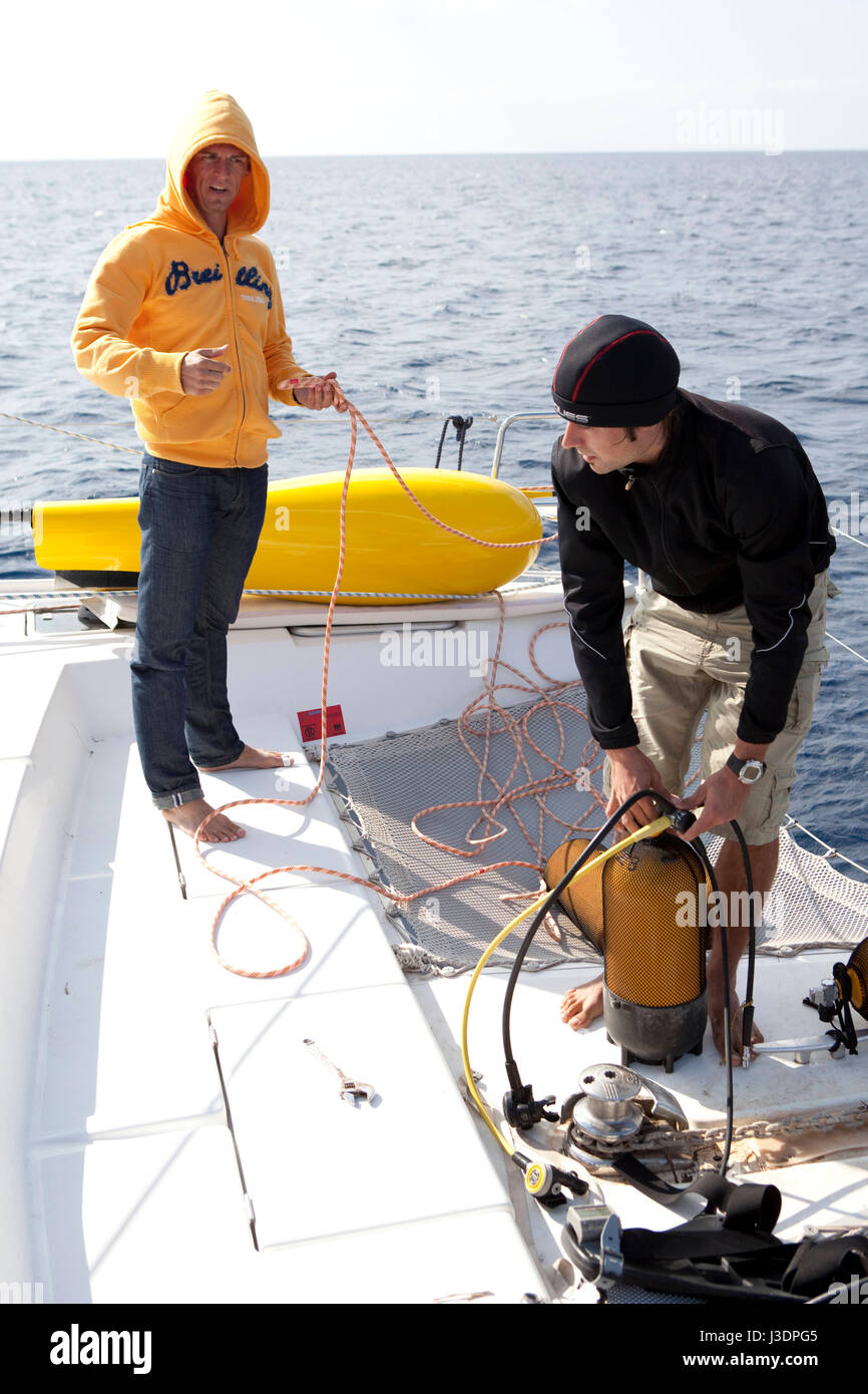 Freediving world record holder Herbert Nitsch at the training camp on