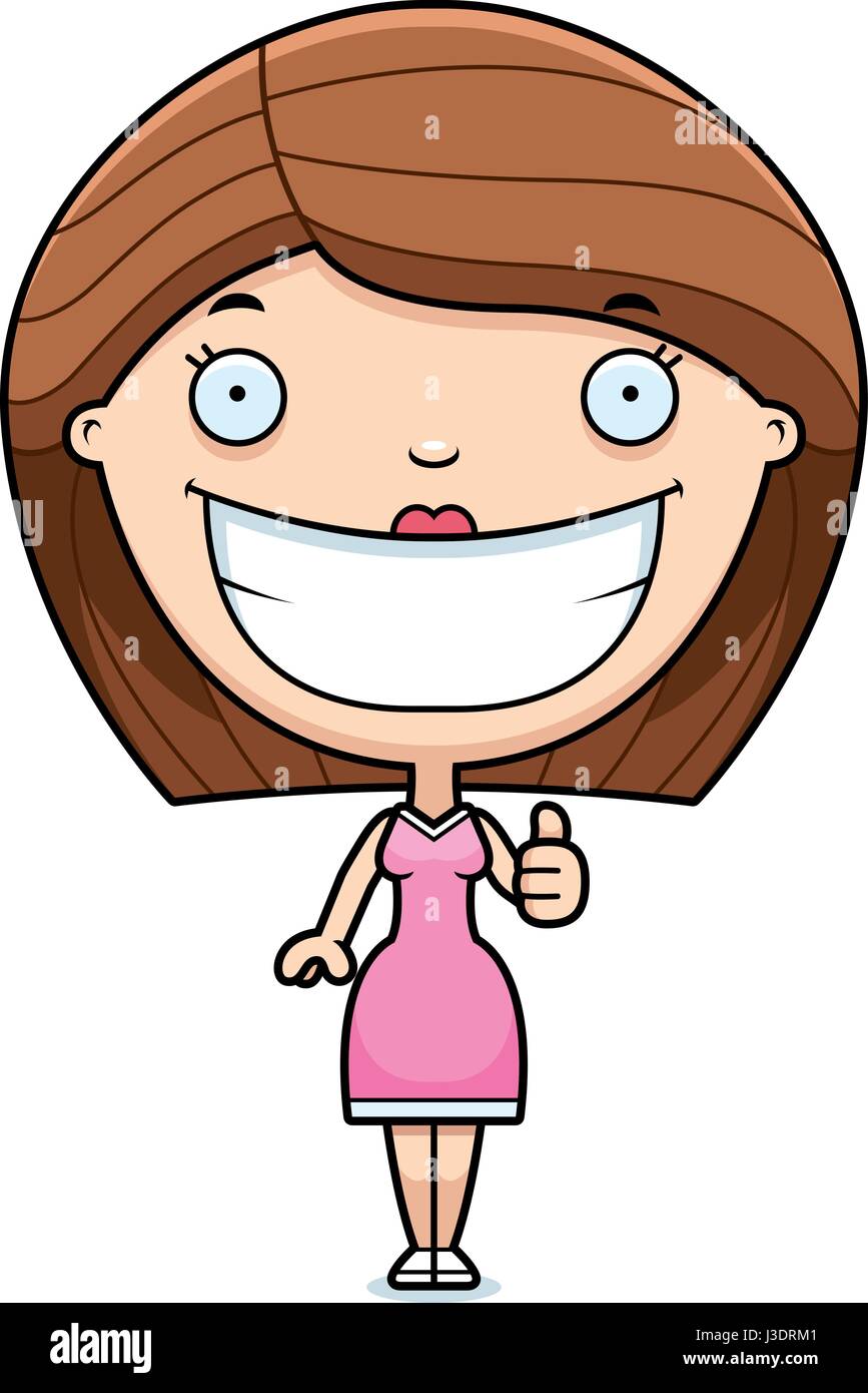 A cartoon illustration of a woman giving a thumbs up Stock Vector Image ...
