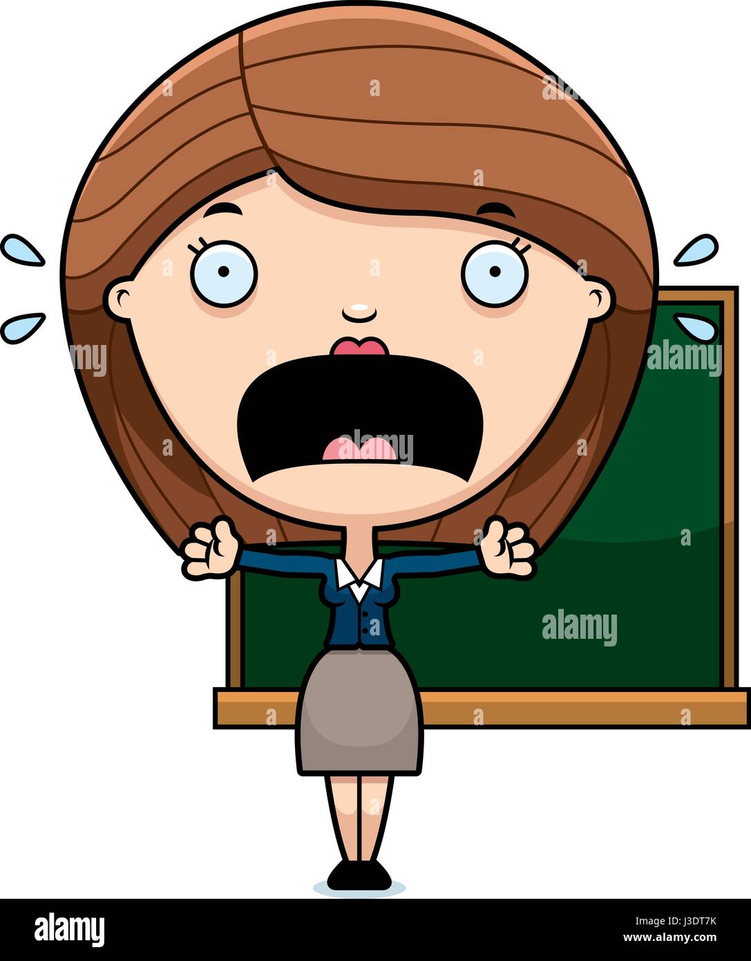 Scary Teacher Give a Lesson Stock Illustration - Illustration of