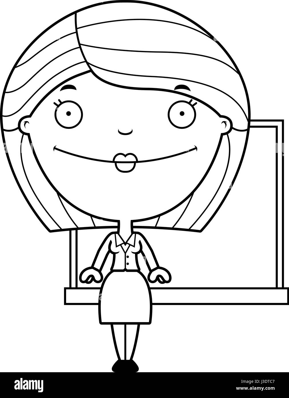 teacher cartoon black and white