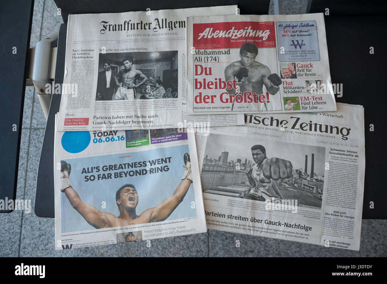 GERMANY. Munich. 2016. Newspapers Stock Photo
