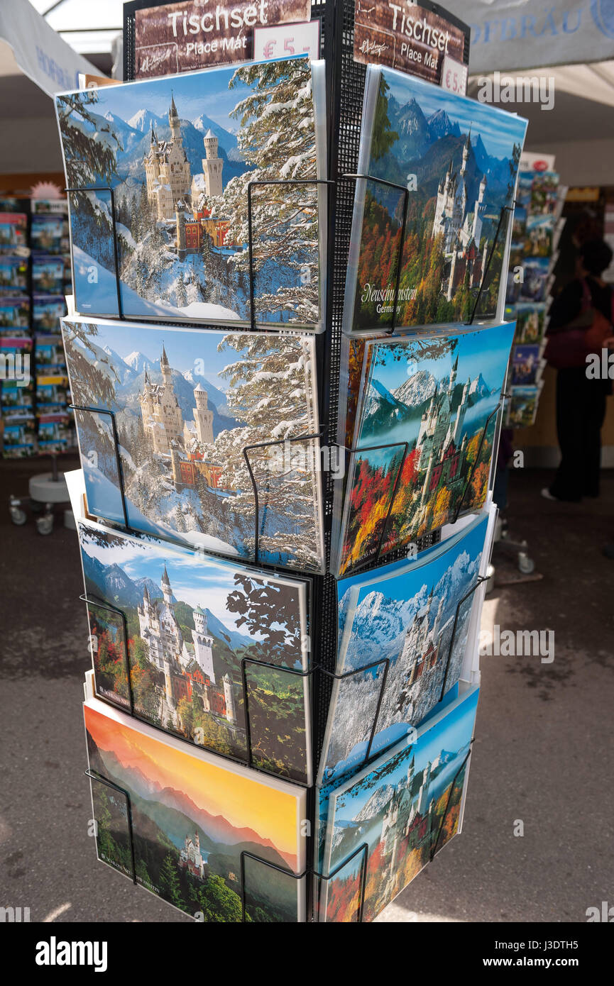 GERMANY. Bavaria. 2016. Postcards of Neuschwanstein Castle Stock Photo