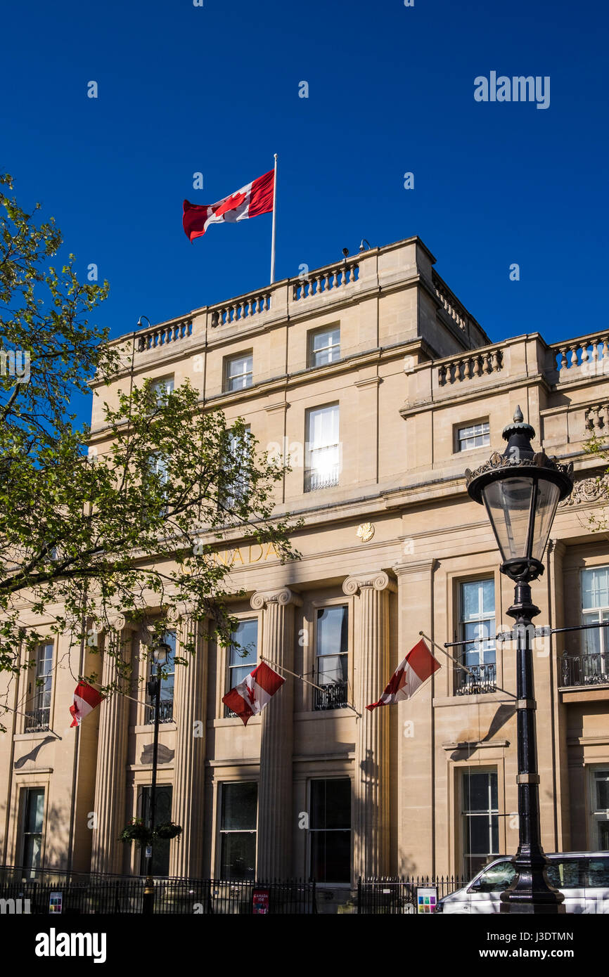 Canada House on Trafalgar Square, is the home of the High Commission of Canada in London, England, U.K. Stock Photo