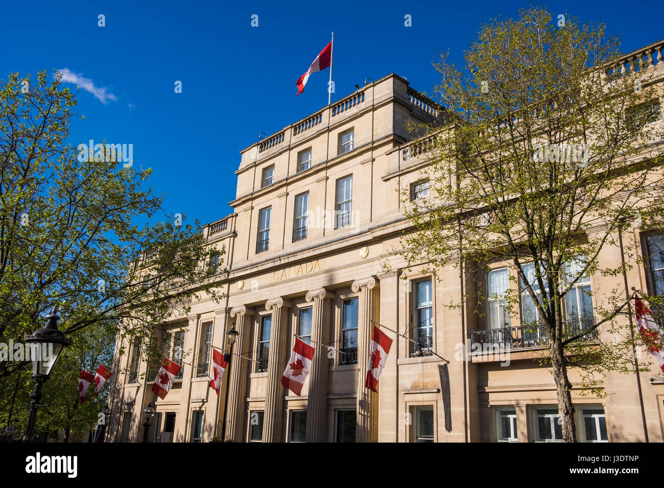 Canada House on Trafalgar Square, is the home of the High Commission of Canada in London, England, U.K. Stock Photo