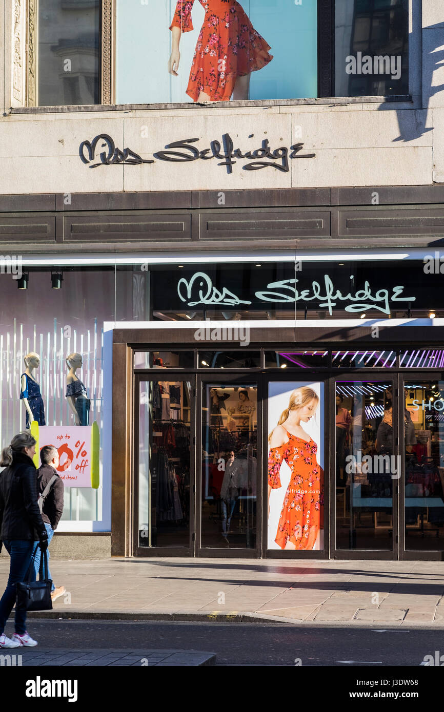 Miss Selfridge store on Oxford Street, London, England, U.K Stock