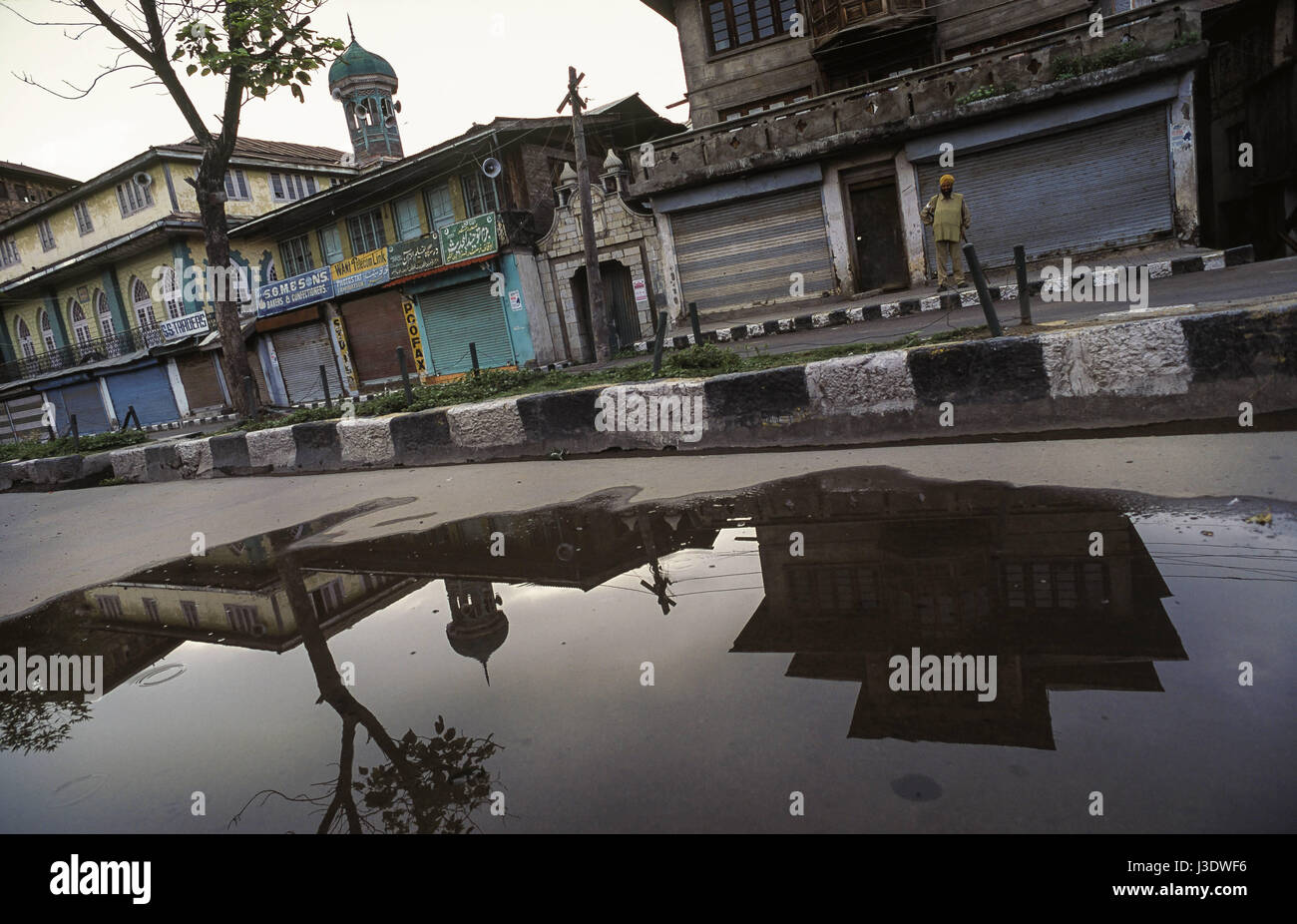 Srinagar, Jammu and Kashmir, India, 2010, Curfew in Srinagar Stock Photo