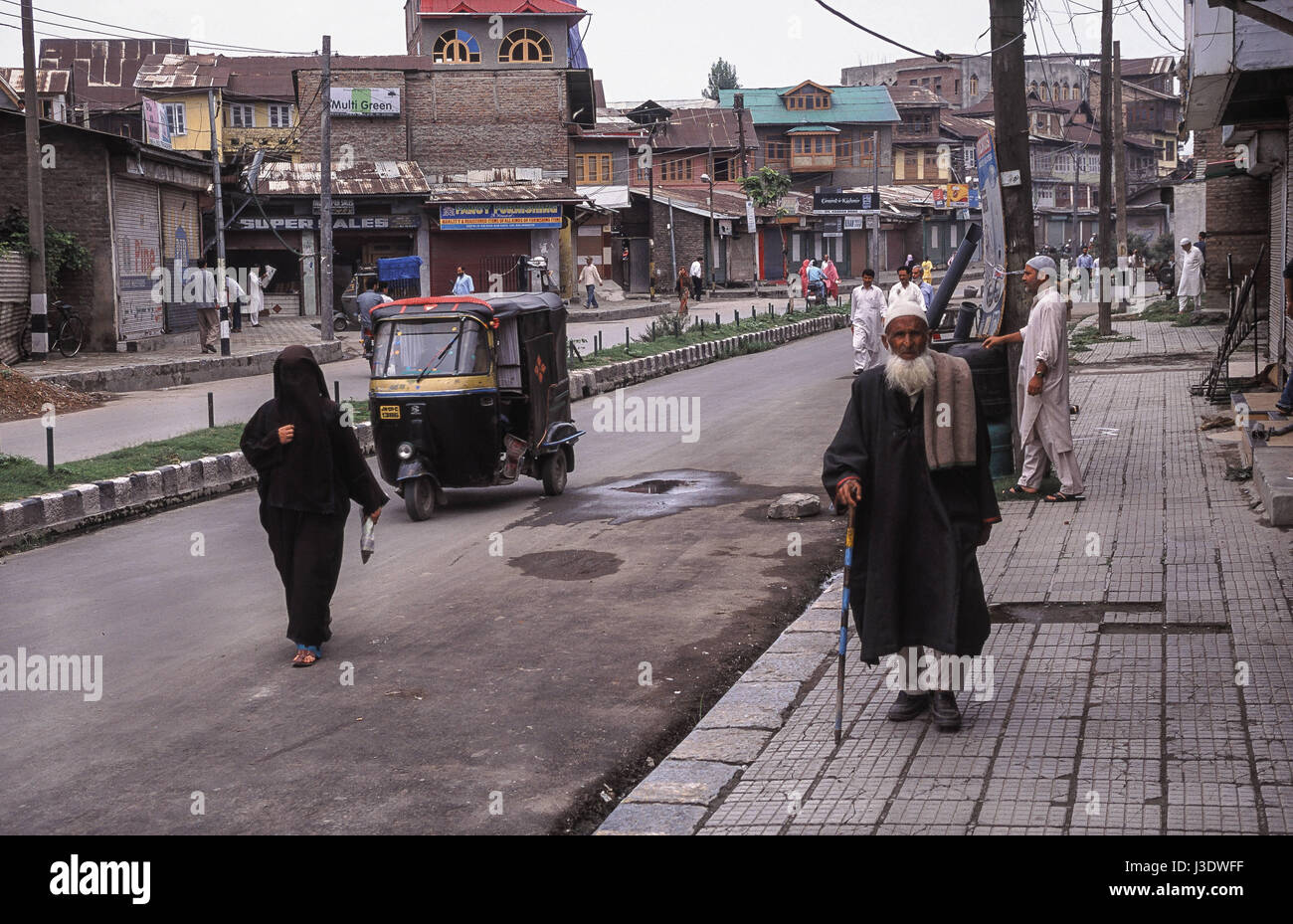 Srinagar, Jammu and Kashmir, India, 2010, Street scene in Srinagar Stock Photo