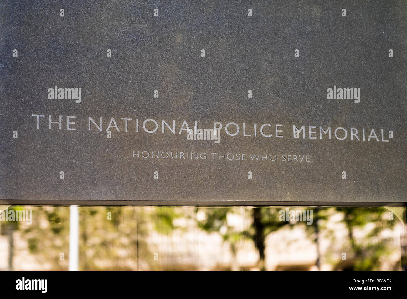 The National Police Memorial is a memorial in central London, commemorating about 4000 police officers killed in the course of their duties in the UK Stock Photo