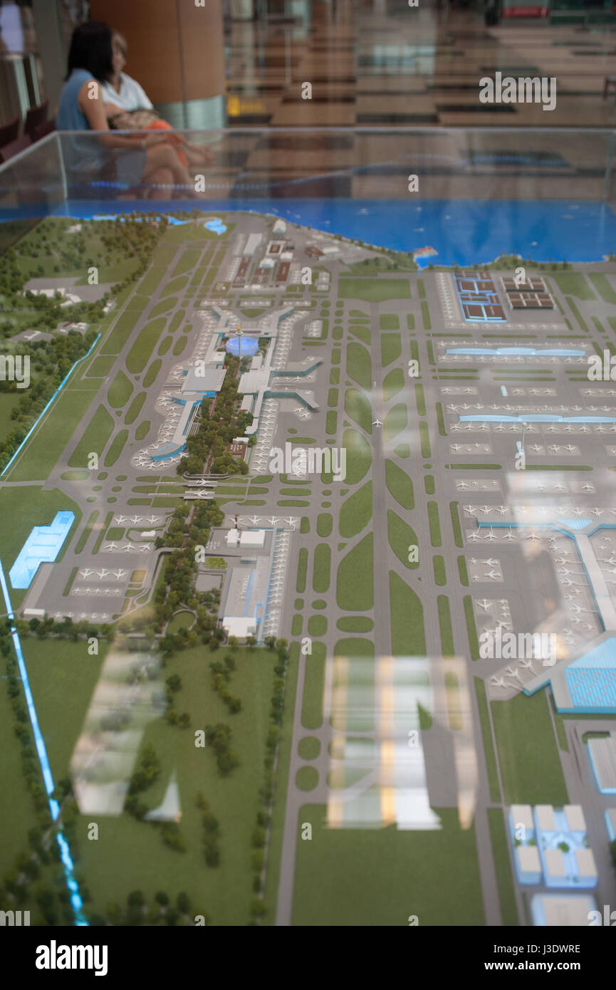 Singapore, Republic of Singapore, Model of Changi Airport Stock Photo -  Alamy