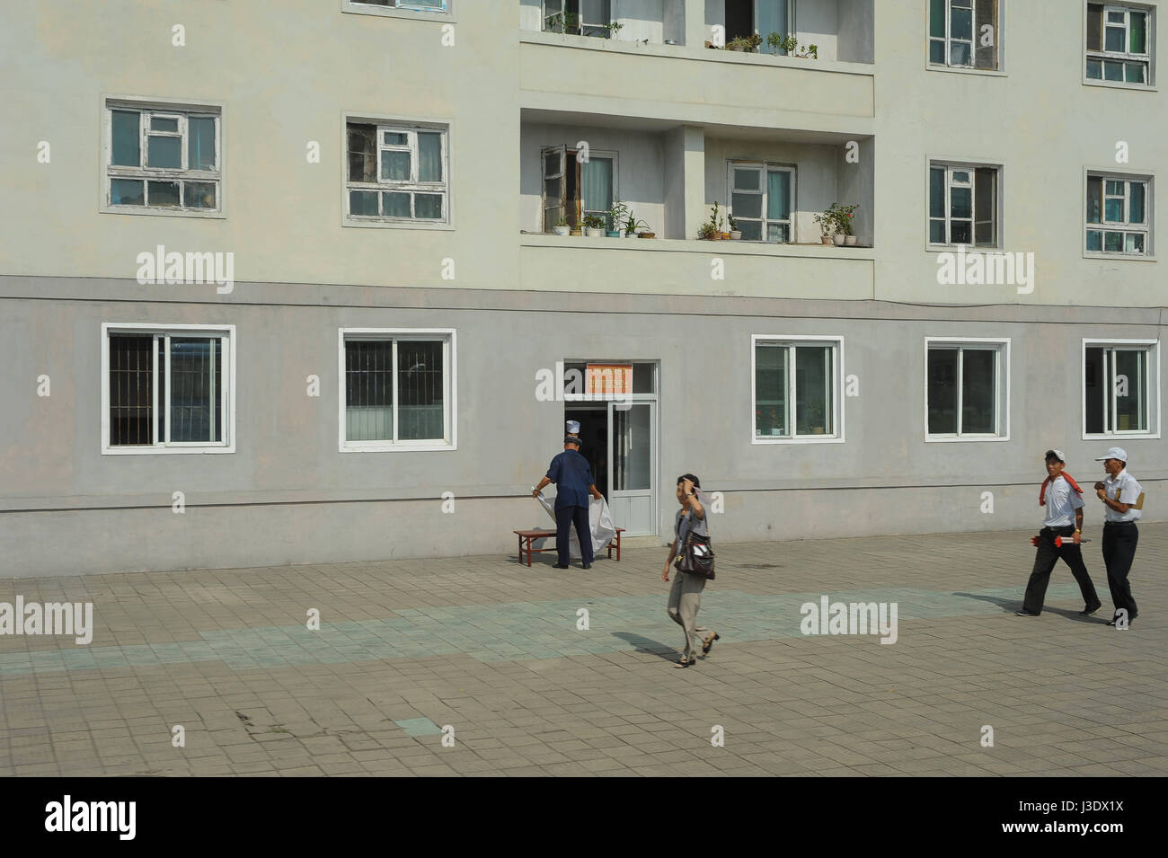 Pyongyang, North Korea, Asia, Pedestrians in central Pyongyang Stock Photo