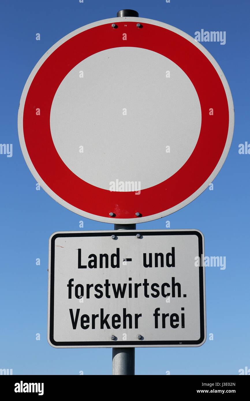 German road sign no vehicles agricultural and forestry vehicles