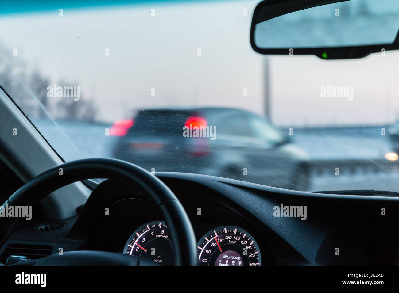 View from a moving car Stock Photo Alamy