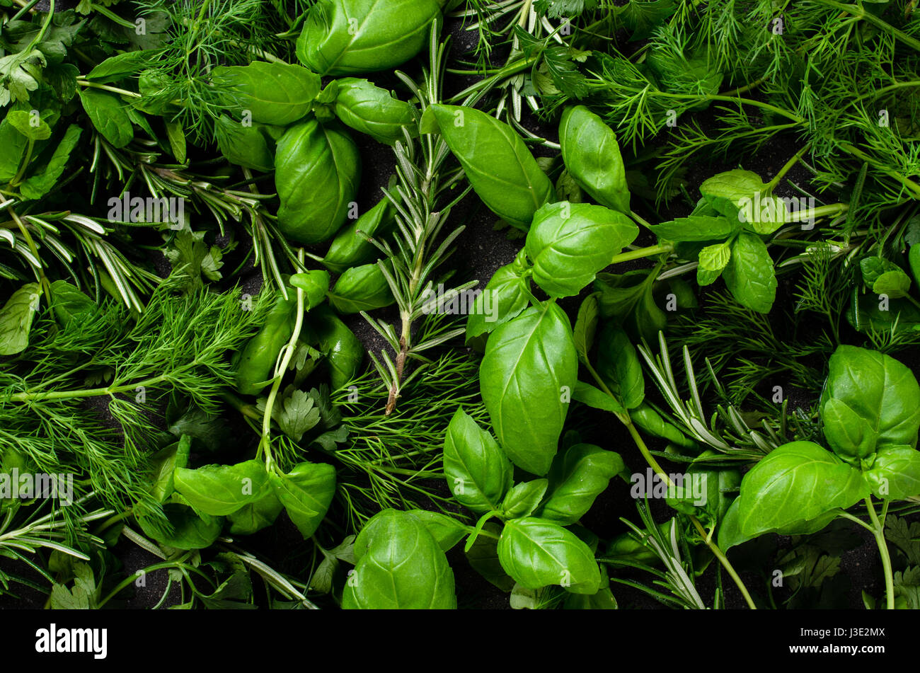 Many fresh herbs hi-res stock photography and images - Alamy