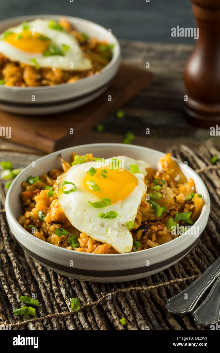 Homemade Korean Kimchi Fried Rice with an Egg Stock Photo Alamy