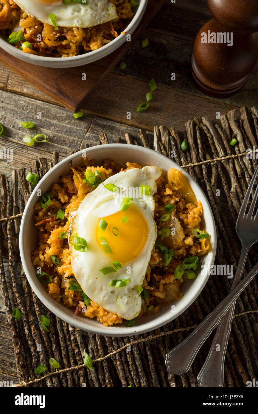 Homemade Korean Kimchi Fried Rice with an Egg Stock Photo - Alamy