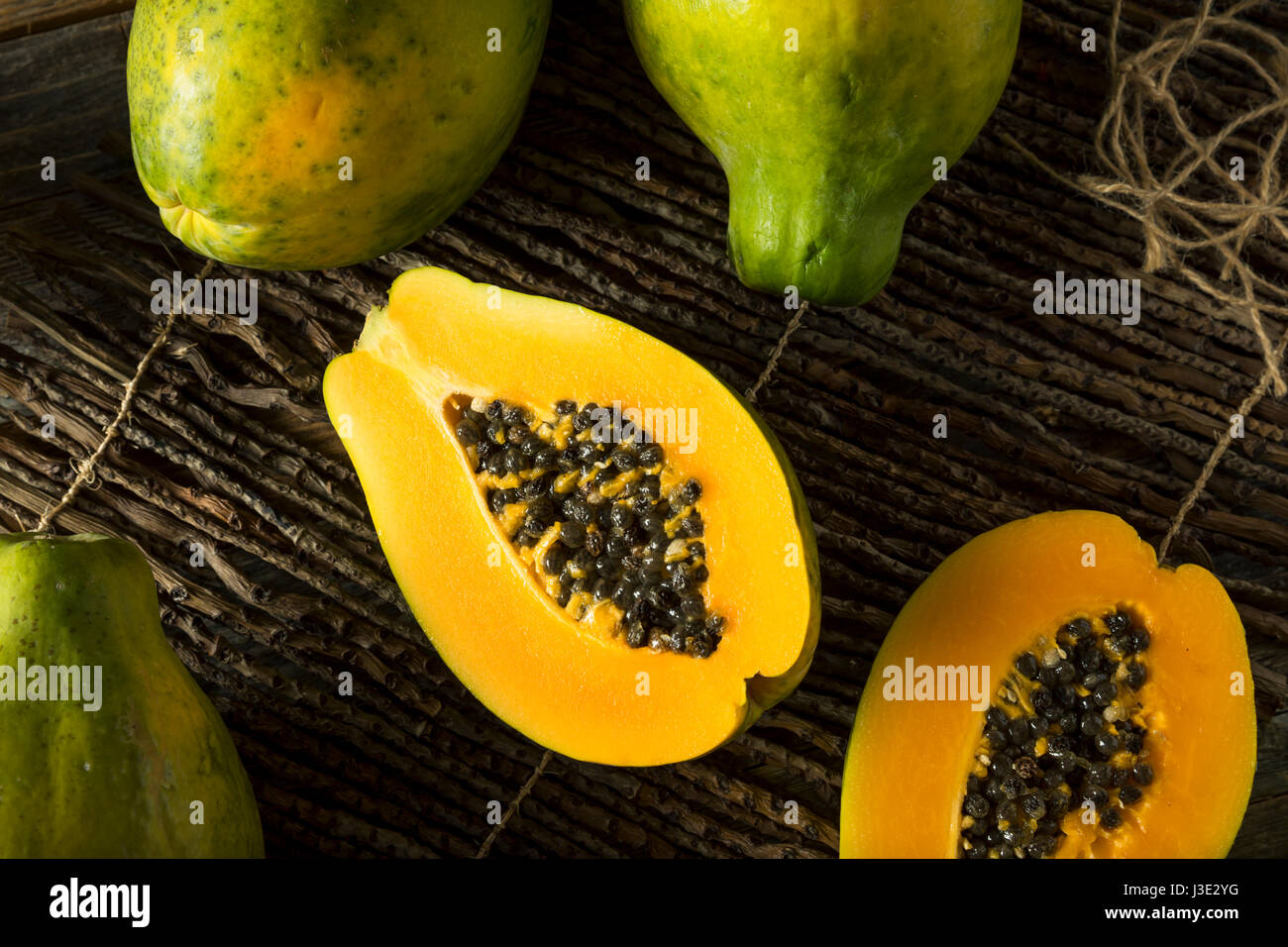Raw Organic Green Hawaiian Papaya Ready to Eat Stock Photo Alamy