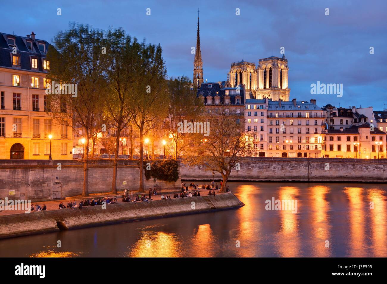 Paris, Seine, Ile de St Louis und Ile de la Cité, Kathedrale Notre Dame