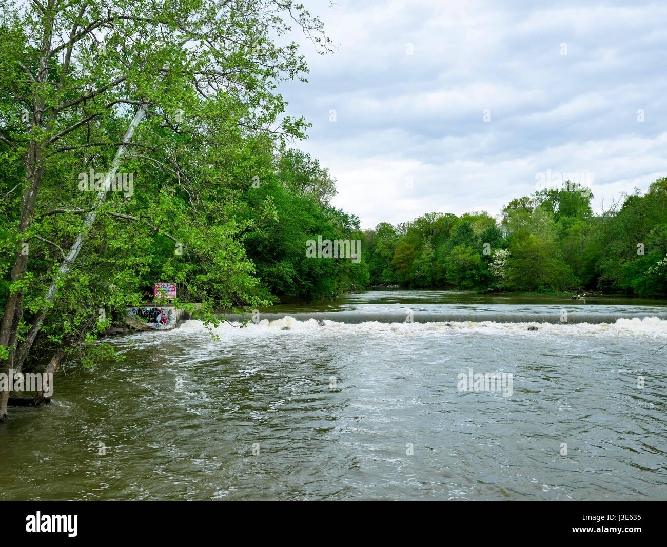 Low Head Dam On The Olentangy River. Columbus, Ohio. Such Dams Are Very ...