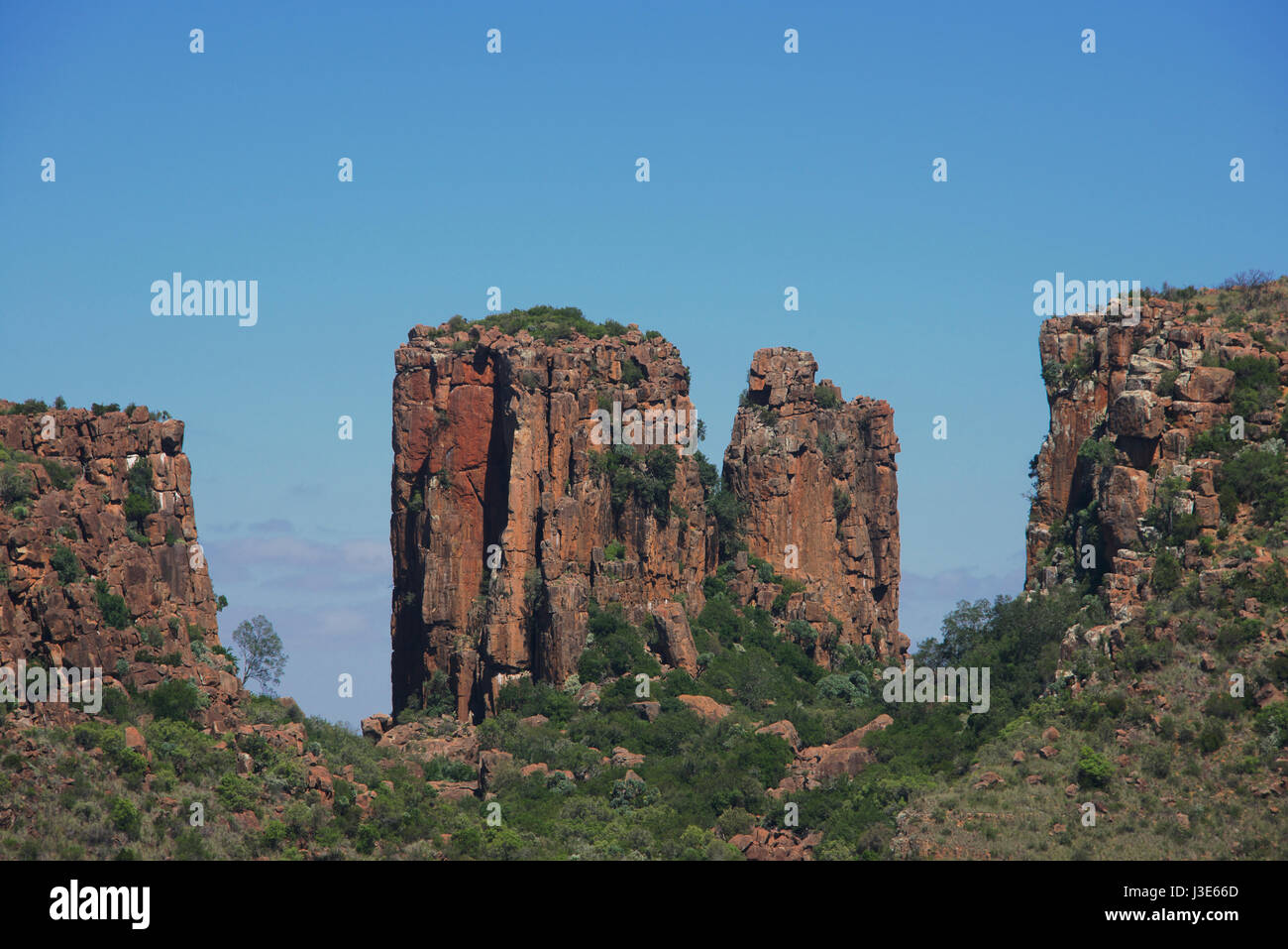 Dolerite columns  Valley of Desolation Graaff Reinet Eastern Cape South Africa Stock Photo