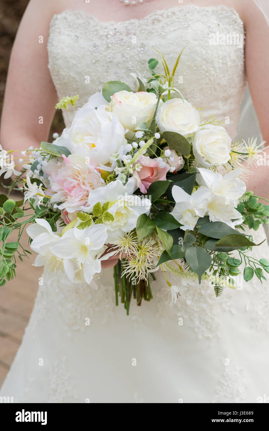 Fake Flower Wedding Bouquet Stock Photo