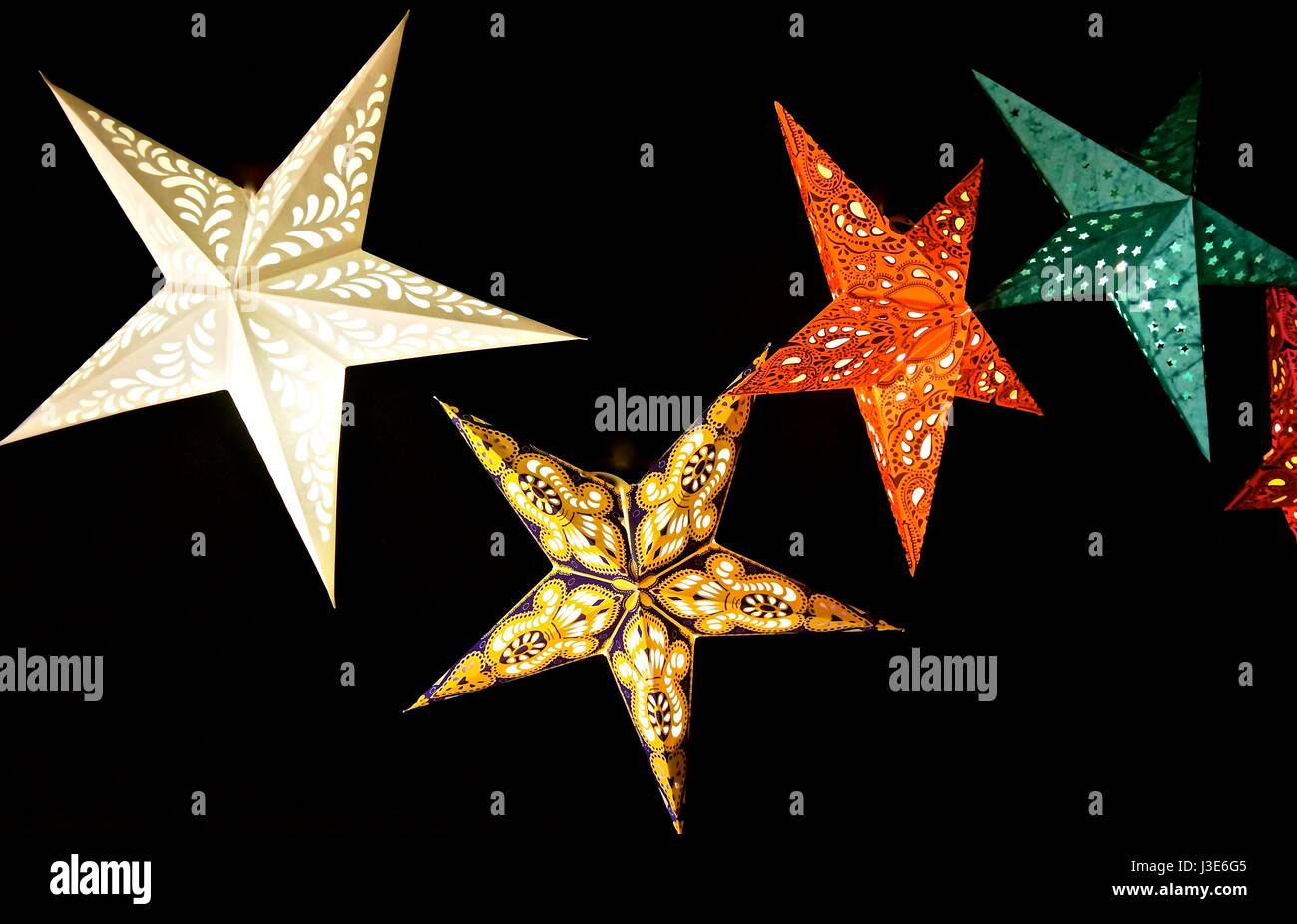 Twinkle twinkle little star, star shaped light fixtures found at a swap meet that is. Stock Photo