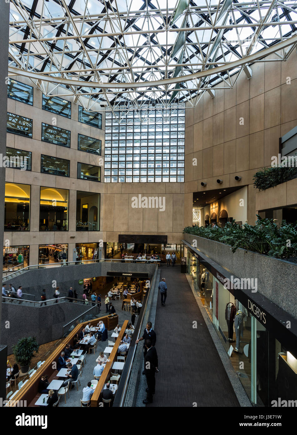 Collins Place is a shopping and office complex in Melbourne, Victoria, Australia. Built in 1981, it comprises two office buildings (35 and 55 Collins  Stock Photo