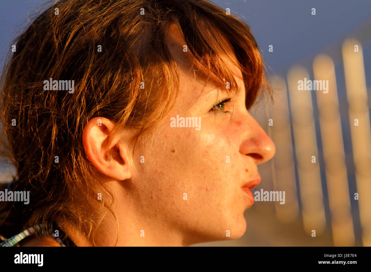 Portrait of a girl at sunset Stock Photo - Alamy